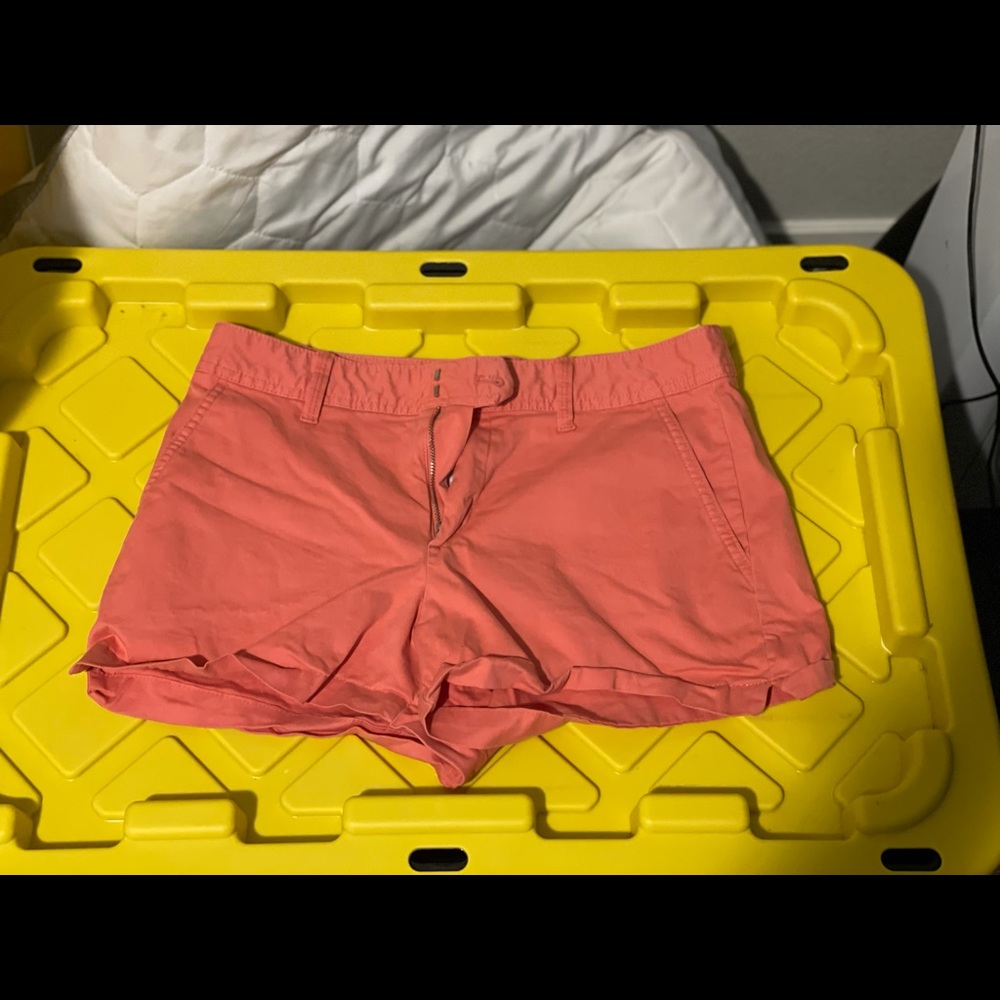 coral chino shorts